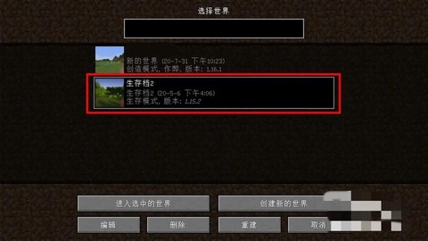 我的世界怎么删除存档[图1]